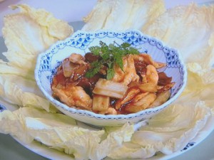 白菜と鶏むね炒め