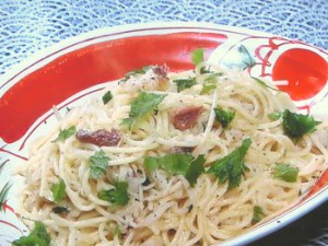 切り干し大根とアンチョビのパスタ