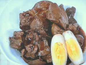 鶏レバーのウスターソース煮