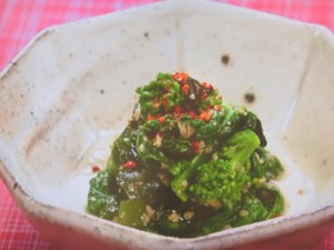 菜の花とわかめのごま酢あえ