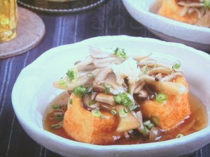 自家製厚揚げのきのこあんかけ