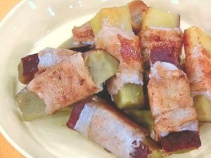 さつまいもの豚肉巻き