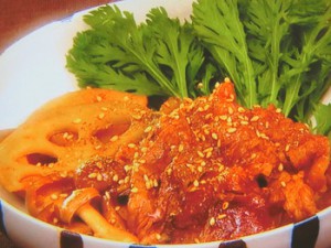 牛肉とレンコンの甘辛煮