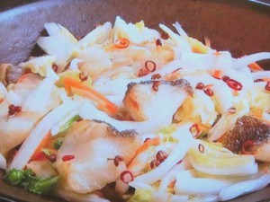 たらのから揚げ ラーパーツァイあえ