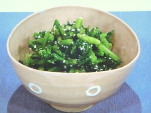 春菊とせりの朝地あえ