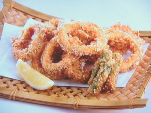 いかリングのおかき揚げ