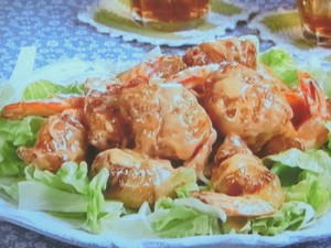 えびの豚肉巻き オーロラソース