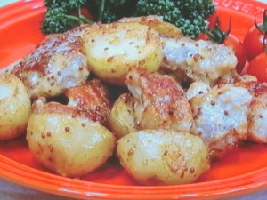 鶏肉と新ジャガのマスタードマヨネーズ炒め