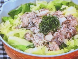 さばとキャベツの重ね蒸し