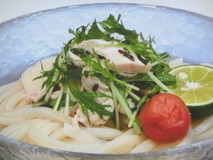 鶏胸肉のさわやかぶっかけうどん