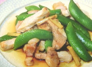 棒切り豚のしょうが焼き