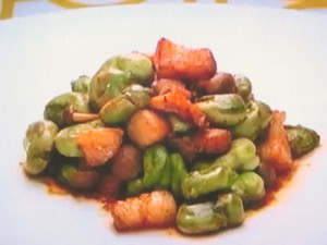 もこみち流 そら豆と豚肉の辛炒め