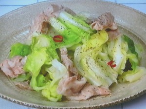 キャベツと豚肉の塩炒め