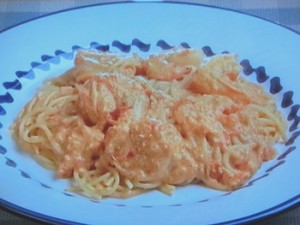 えびのトマトクリームパスタ