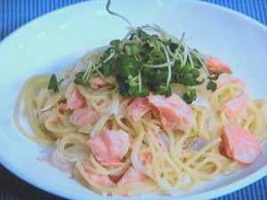 塩ざけのひと鍋パスタ