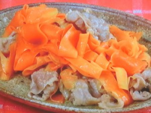 春にんじんと豚肉のマヨネーズ炒め