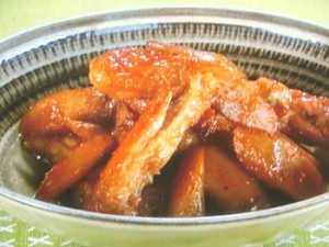 新ごぼうと手羽中の甘酢炒め煮