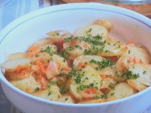 新じゃが、新玉ねぎ、トマトの重ね煮