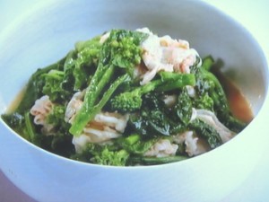 菜の花と豚肉のからし和え