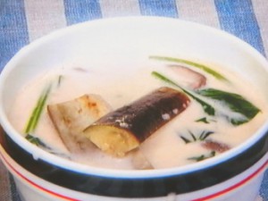 ナスとしいたけのクリームスープ