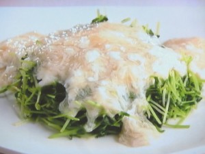 豆苗のホタテあん