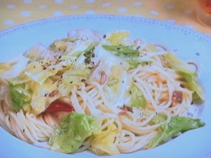 キャベツとアンチョビーのスパゲティ