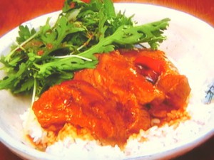 牛の角煮旨辛丼