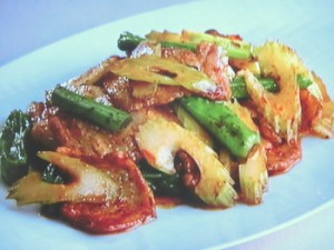 セロリの回鍋肉(ホイコーロー)