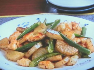 長芋とオクラのバターポン酢炒め
