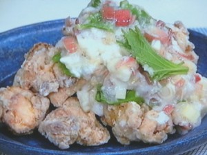 鶏から揚げの香味とろろだれ