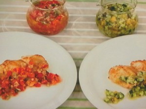 鶏むね肉のソテー2種のソース