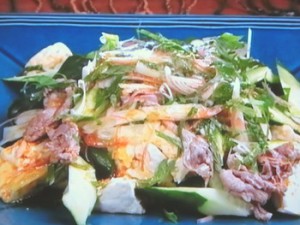 豆腐と牛肉のおかずサラダ