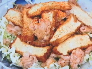 厚揚げと豚肉のしょうが焼き