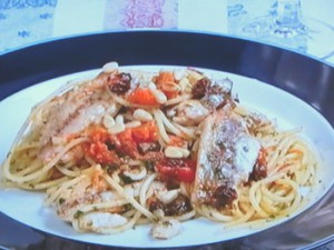 いわしとトマトのパスタ