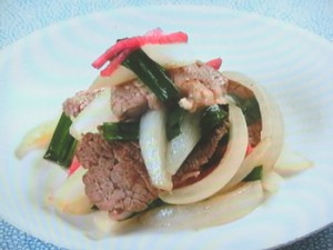 紅しょうがと牛肉の塩炒め