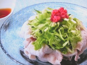 紅しょうがと豚しゃぶの甘酢サラダ