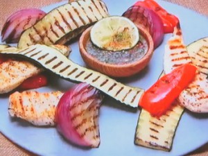 もこみち流 ササミと野菜のグリル~オリジナルバジルチリソース