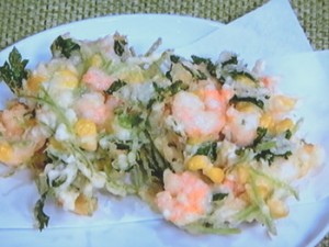 とうもろこしの牛乳かき揚げ