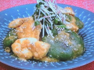 鶏胸肉とピーマンのゴマみそ焼き