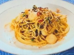 もこみち流 ホタテと塩昆布の和風パスタ
