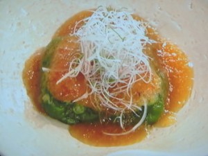 なだ万流ピーマンの肉詰め~和風煮おろし
