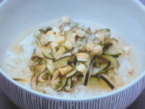 なすもみの梅肉風味茶漬け