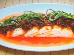 もこみち流 冷やし豆腐の麻婆がけ