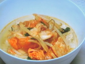 豚キムチの茶漬け