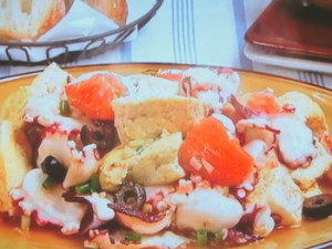 たこと豆腐のアンチョビー炒め