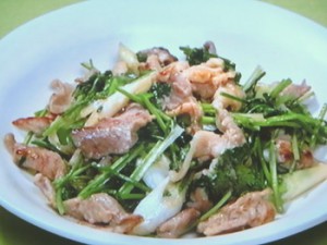 パクチーと豚肉のみそ炒め