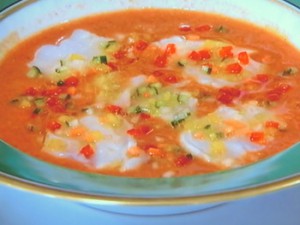 ミズダコのカルパッチョ 夏の冷たいスープ
