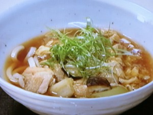 鶏とねぎのかきたまうどん