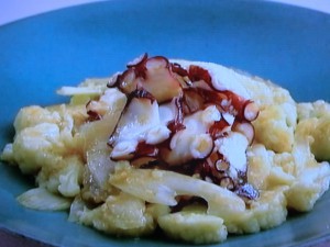 タコとカリフラワーの炒めもの