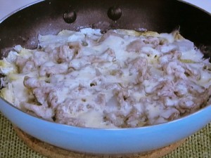 白菜と豚肉のチーズ蒸し